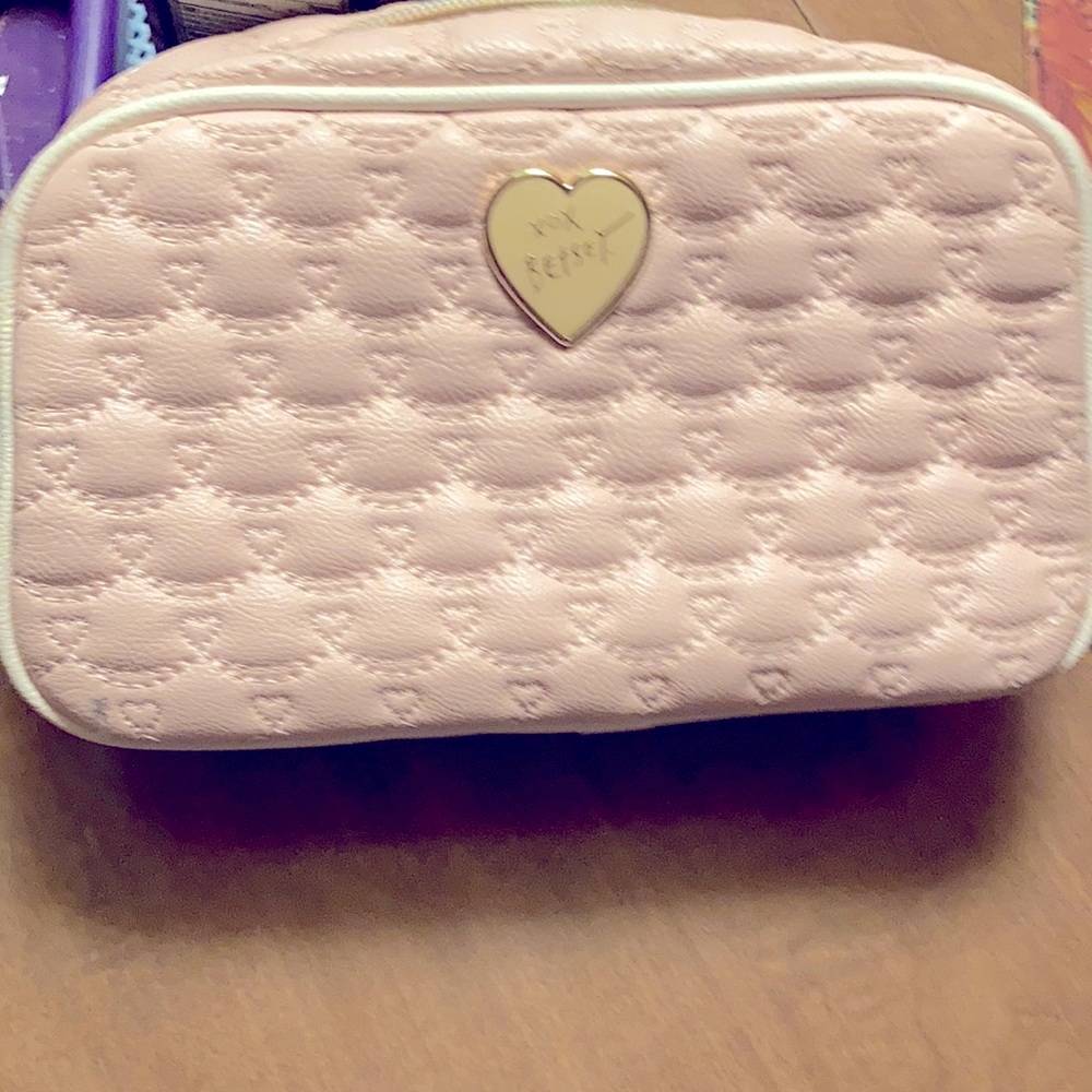 Blush pink Betsy Johnson makeup bag